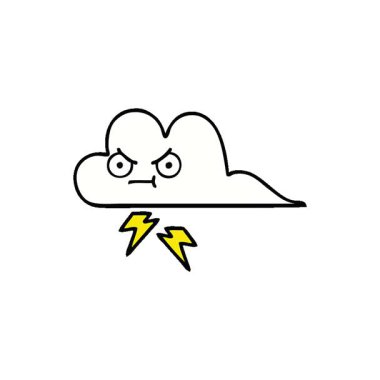 Basit bir gök gürültüsü bulutu çizgi filmi.