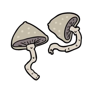 Basit bir döngülü çizgi film vahşi mantarları.