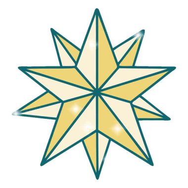 Bir yıldızın basit bir döngü ikonik dövme görüntüsü