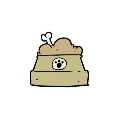 Basit bir çizgi film animasyonu köpek maması.