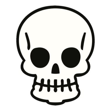 Basit bir döngü hareketli el çizimi tuhaf bir kafatası.