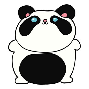Basit bir çizgi film animasyonu panda.