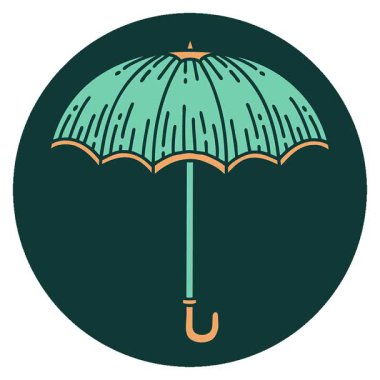 Basit bir döngü animasyon ikonik dövme görüntüsü bir şemsiye