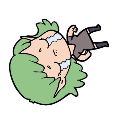 Basit bir çizgi film karakteri ağlayan elf kızı.