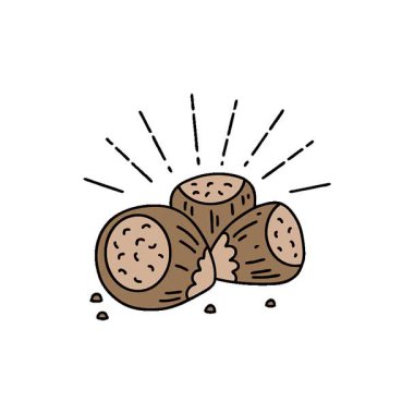 Geleneksel dövme stili fındıkların basit bir illüstrasyon canlandırması