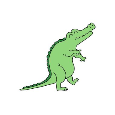 Basit bir döngü hareketli el çizimi tuhaf çizgi film timsahı