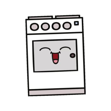 Mutfak fırınının basit bir çizgi filmi.