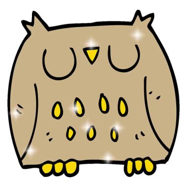 Basit bir çizgi film animasyonu. Tatlı baykuş.