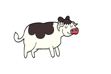 Basit bir çizgi film ineği.