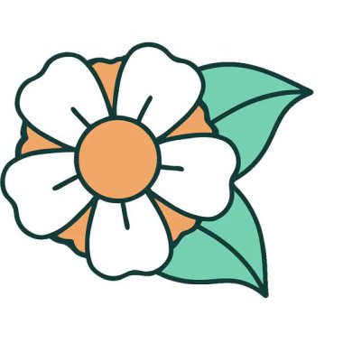 Basit bir döngü, geleneksel dövme çiçekleri.