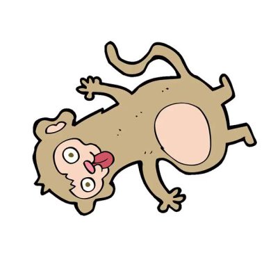 Basit bir döngülü komik çizgi film maymunu.