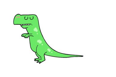 Basit bir döngülü çizgi film dinozoru.
