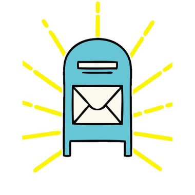 Basit bir posta kutusunun basit bir çizgi filmi.