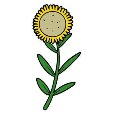 Basit bir döngü çizgi film ayçiçeği.