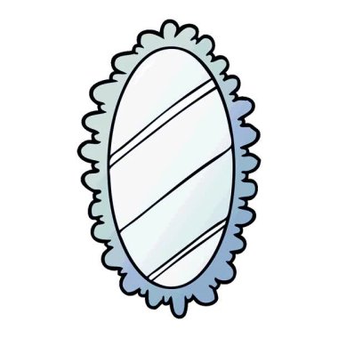 Eski ayna çerçeveli basit bir döngü çizgi filmi.