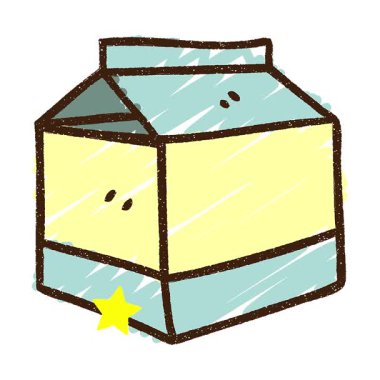 Basit bir döngü canlandırmalı Süt Karton Tebeşir Çizimi