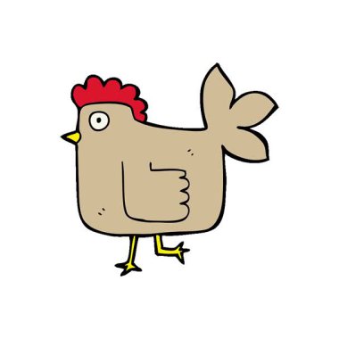 Basit bir çizgi film tavuğu.