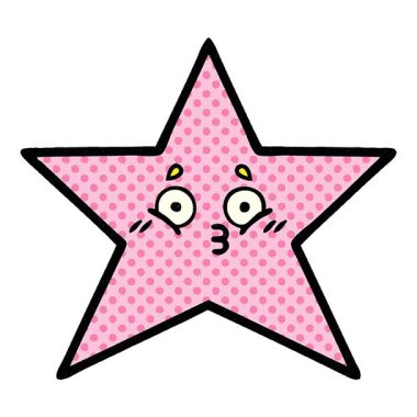 Bir yıldız balığının basit bir çizgi roman tarzı çizgi filmi.