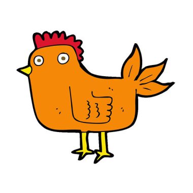 Basit bir çizgi film tavuğu.