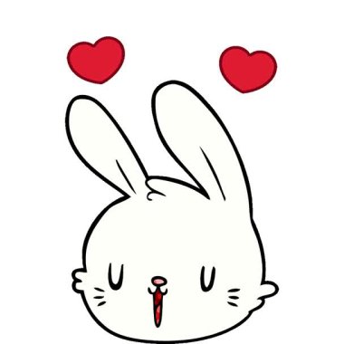 Basit bir çizgi film tavşan yüzü.