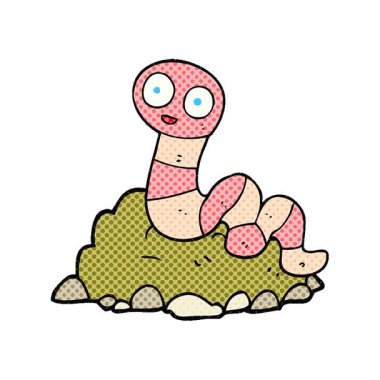 Basit bir döngü çizimi serbest ve çizgi film solucanı