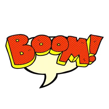 Basit bir serbest çizim çizgi roman konuşma balonu karikatürü patlaması