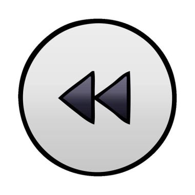 Bir geri sarma düğmesinin basit bir döngü eğimli gölgelendirilmiş çizgi filmi