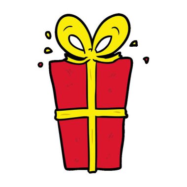 Basit bir çizgi film hediye paketi.