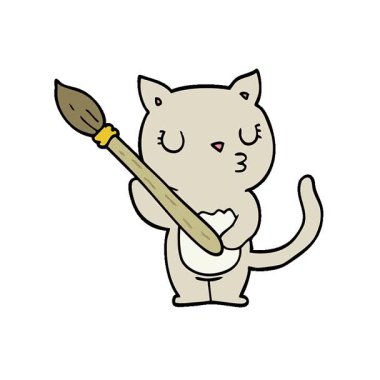 Basit bir döngülü çizgi film kedisi.