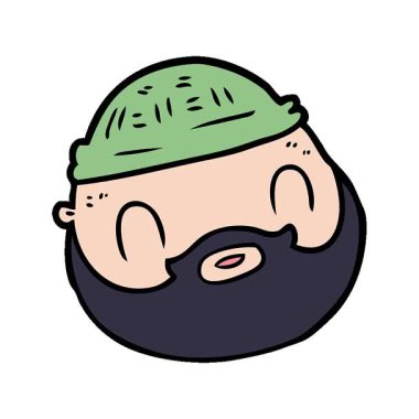 Basit bir çizgi film karakteri sakallı erkek yüzü.