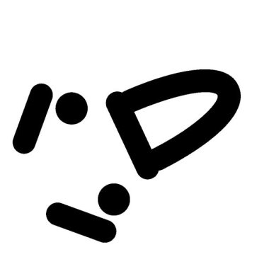 Basit bir döngü gergin ama mutlu bir gülen yüz ikonu.