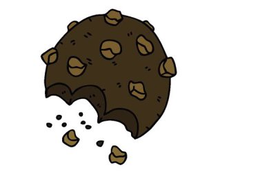 Basit bir döngü hareketli el çizimi çizgi film kurabiyesi