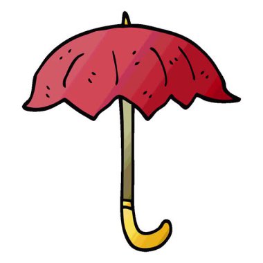 Basit bir çizgi film animasyonu karalama açık şemsiye