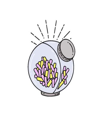 Geleneksel dövmeli şeker kavanozunun basit bir canlandırması