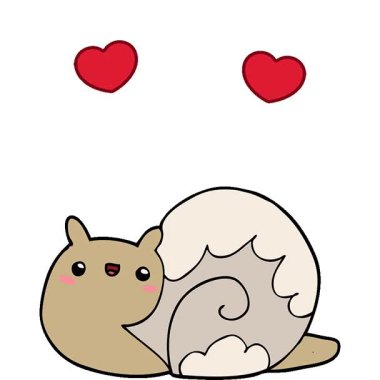 Basit bir döngülü sevimli çizgi film salyangozu.