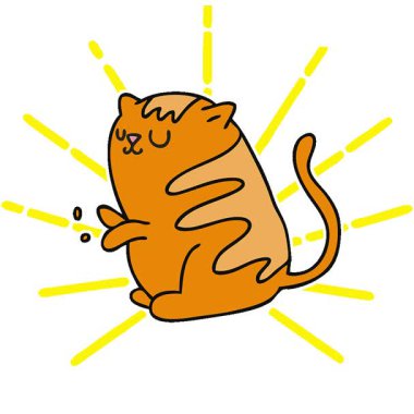 Basit bir döngü hareketli el çizimi çizgi film kedisi