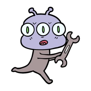 Basit bir döngü çizgi filmi Üç Gözlü Uzaylı