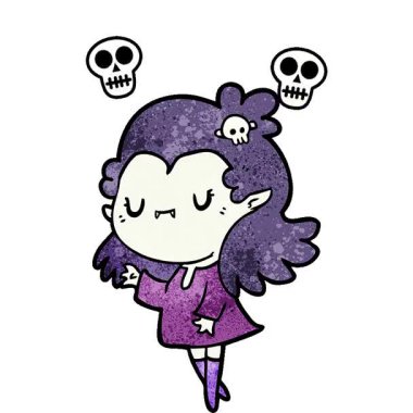 Basit bir döngülü çizgi film karakteri vampir kız.