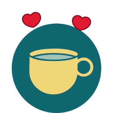 Basit bir döngü ikonik dövme tarzı kahve görüntüsü.