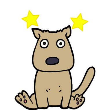 Basit bir çizgi film animasyonu. Karalama. Sakin köpek.