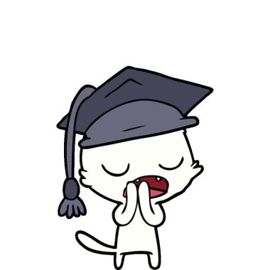 Basit bir döngü çizen, konuşan bir kedi çizgi filmi.