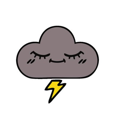 Basit bir fırtına bulutunun basit bir çizgi filmi.