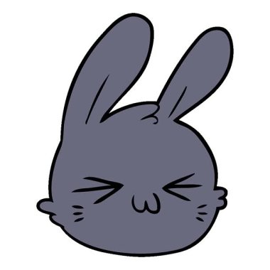 Basit bir çizgi film tavşan yüzü.