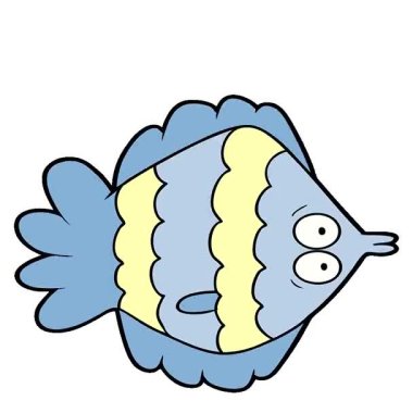 Basit bir çizgi film yassı balığı.