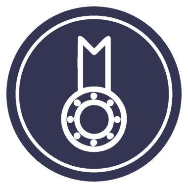 Basit bir döngü animasyon madalya dairesel ikon sembolü