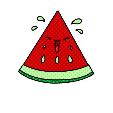 Basit bir çizgi roman tarzı çizgi film karpuzu.