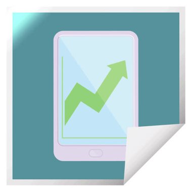 Basit bir döngü animasyon elektronik tableti iş performansı grafik vektör illüstrasyon kare etiketini gösterir