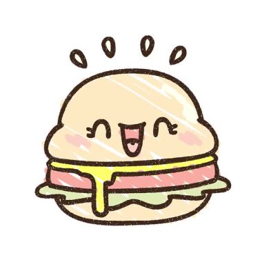 Basit bir döngülü Mutlu Hamburger Tebeşiri Çizimi