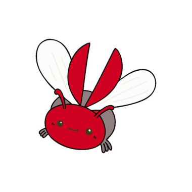 Basit bir çizgi film karakteri uçan böceği çizmiş.