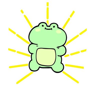 Basit bir çizgi film karalama kurbağası.